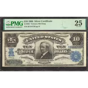 $10 1908 Blue Silver Certificates 303