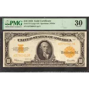 $10 1922 Gold Gold Certificates 1173