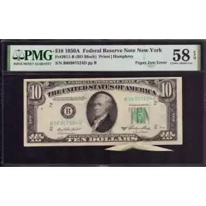 $10 1950-A.  Small Size $10 Federal Reserve Notes 2011-B