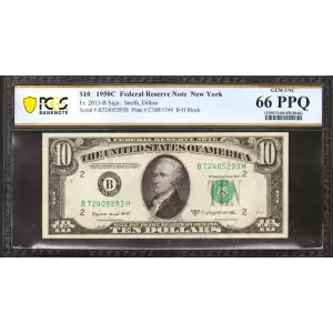 $10 1950-C.  Small Size $10 Federal Reserve Notes 2013-B