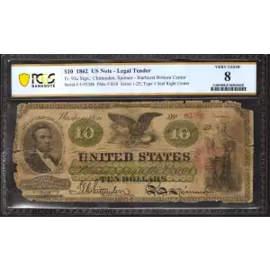 $10 Series 1-25 at right Type 1 right center Legal Tender Issues 93c