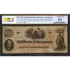$100   Issues of the Confederate States of America CS-41