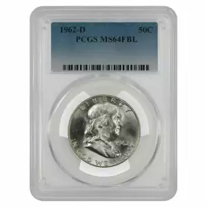 1962 D FRANKLIN HALF DOLLAR 50C PCGS MS 64 FBL MINT UNC - FULL BELL LINES