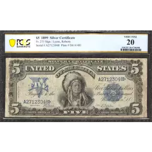 $5 1899 Blue Silver Certificates 271