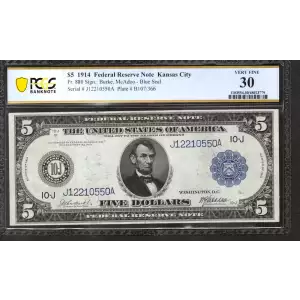 $5 1914 Red Seal Federal Reserve Notes 880 (2)