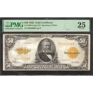 $50 1922 Gold Gold Certificates 1200
