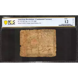 $80 January 14, 1779  CONTINENTAL CURRENCY CC-102
