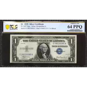 $1 1935 blue seal. Small Silver Certificates 1607