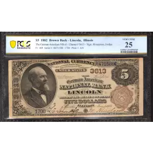 $5  Brown Seal and Brown Back Second Charter Period 469