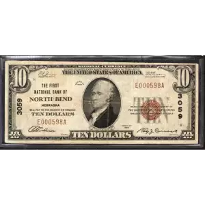 1929 $10 NATIONAL BANKNOTE CURRENCY NEBRASKA